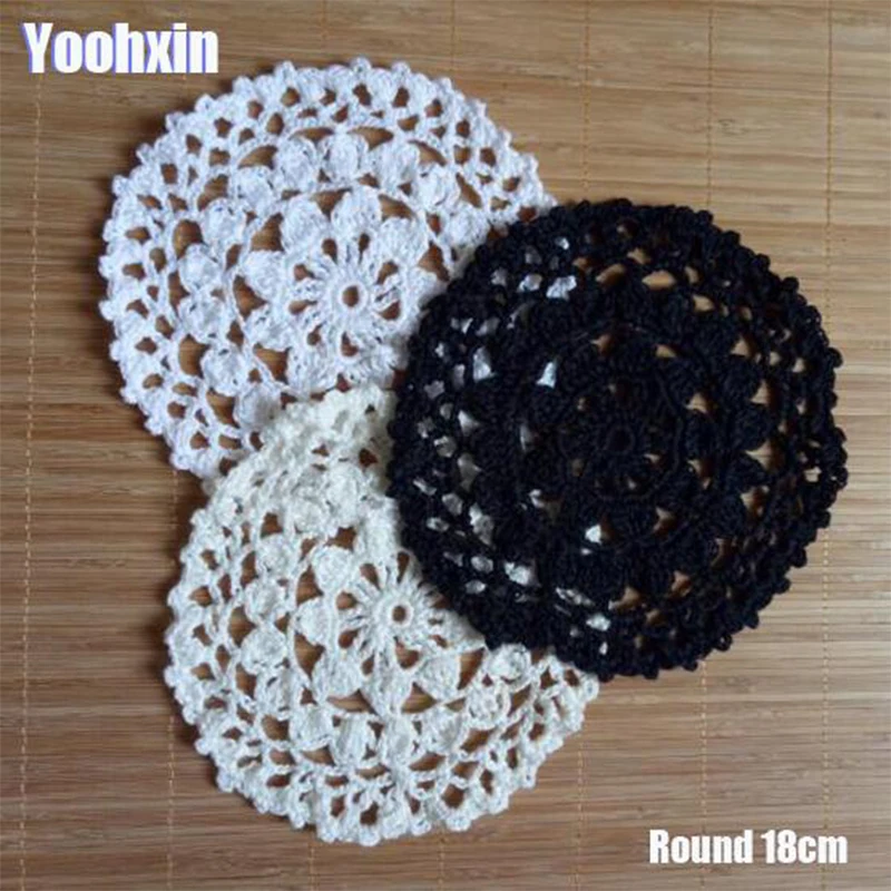 

18cm NEW cotton placemat cup coaster mug kitchen Christmas dining table place mat cloth lace Crochet tea coffee doily dish pad