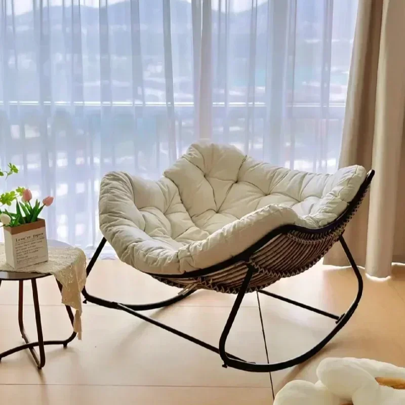 

Rocking Chair Lazy Sofa Bird Nest Shaped Living Room Balcony Nap Small Apartment Rattan Woven Adult