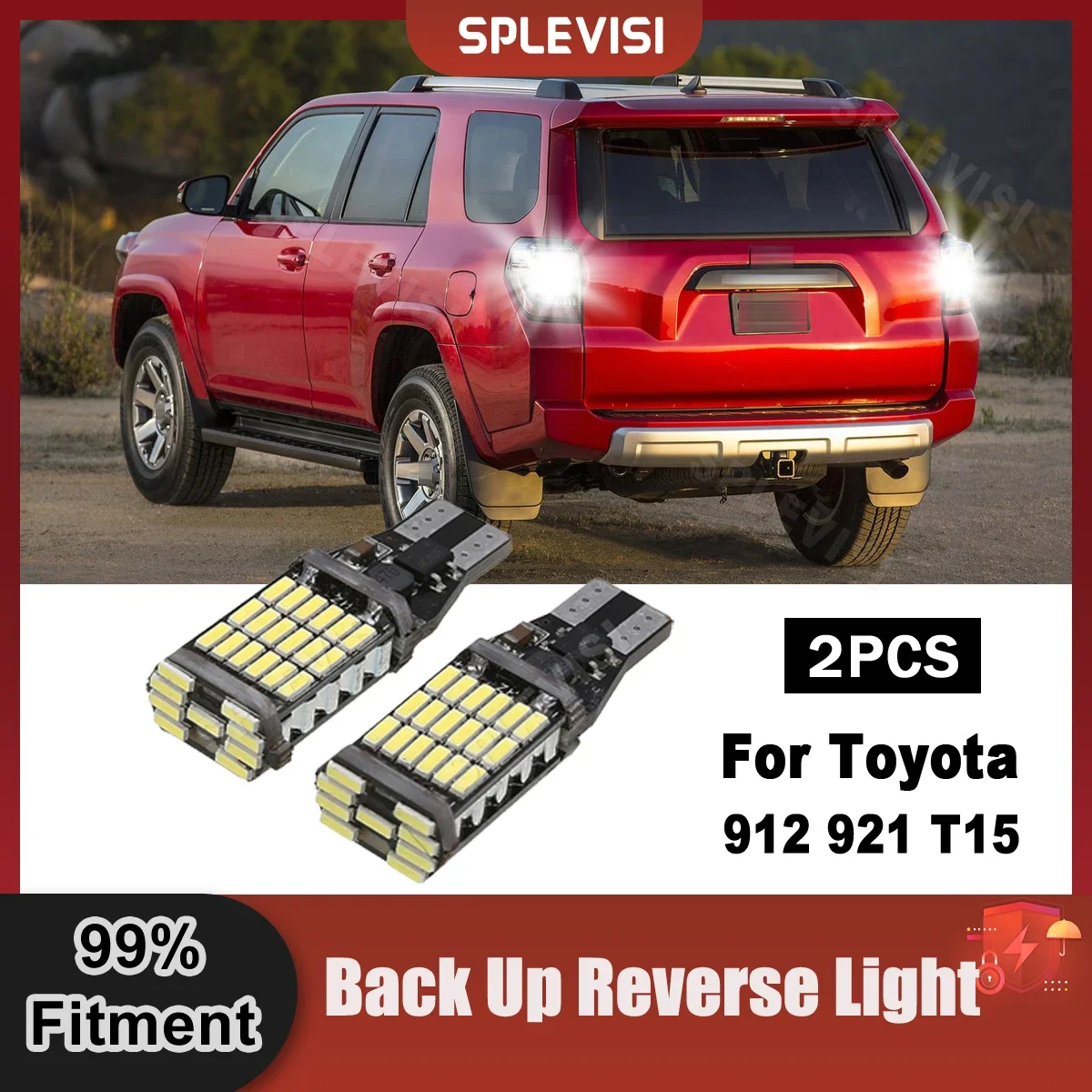 

2PCS LED Reverse Back Up Light Upgrade Halogen For Toyota 4Runner 2001-2022 2001 2002 2003 2004 2005 2006 2007 2008 2008 2009