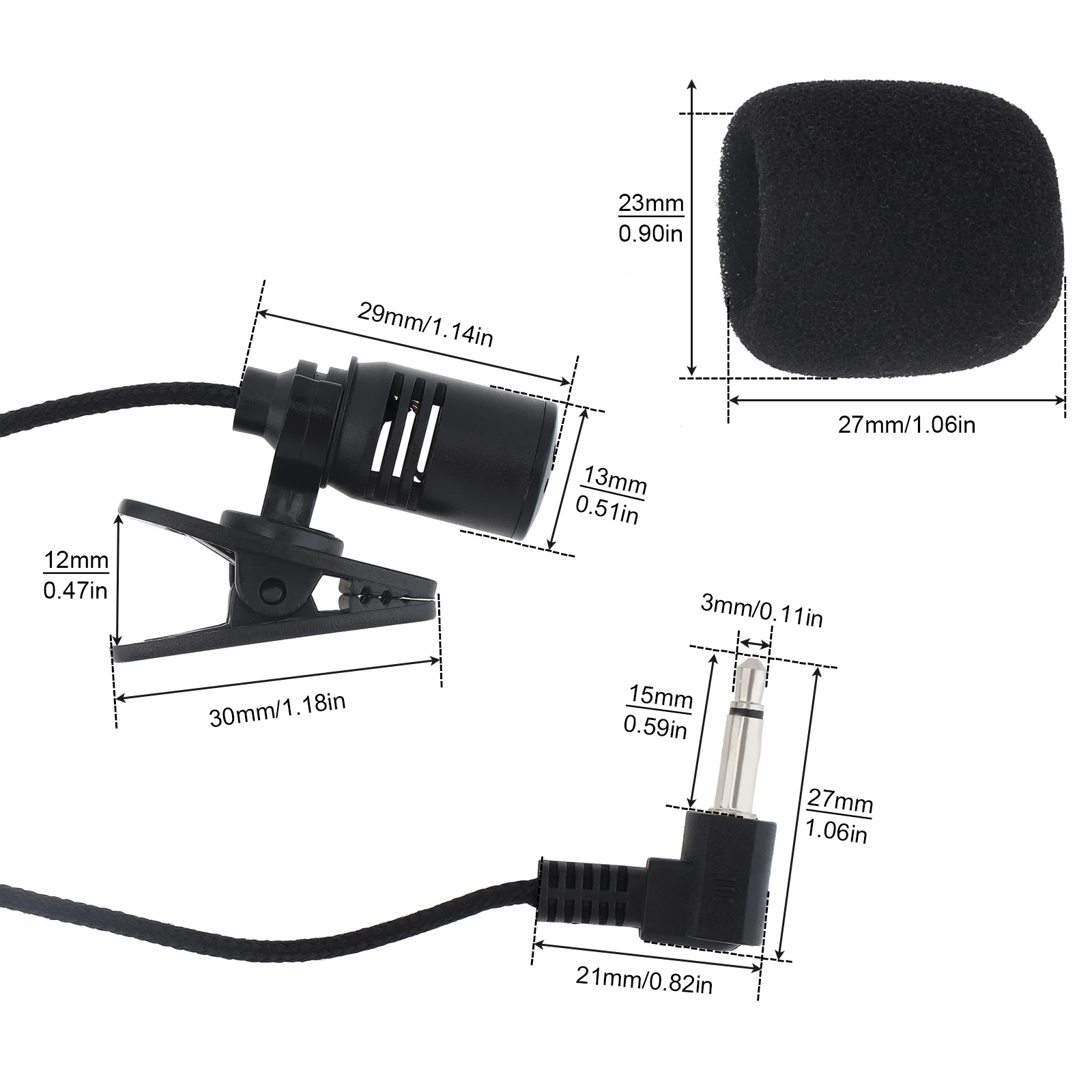 マイク付きユニバーサルポータブルミニヘッドセット,3.5mm,ラペル付きラベリアクリップ,会議用