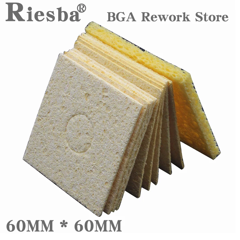 60mm x 60mm Electric iron Yellow Cleaning Sponge Cleaner Enduring Electric Welding for Soldering iron Tsui clean