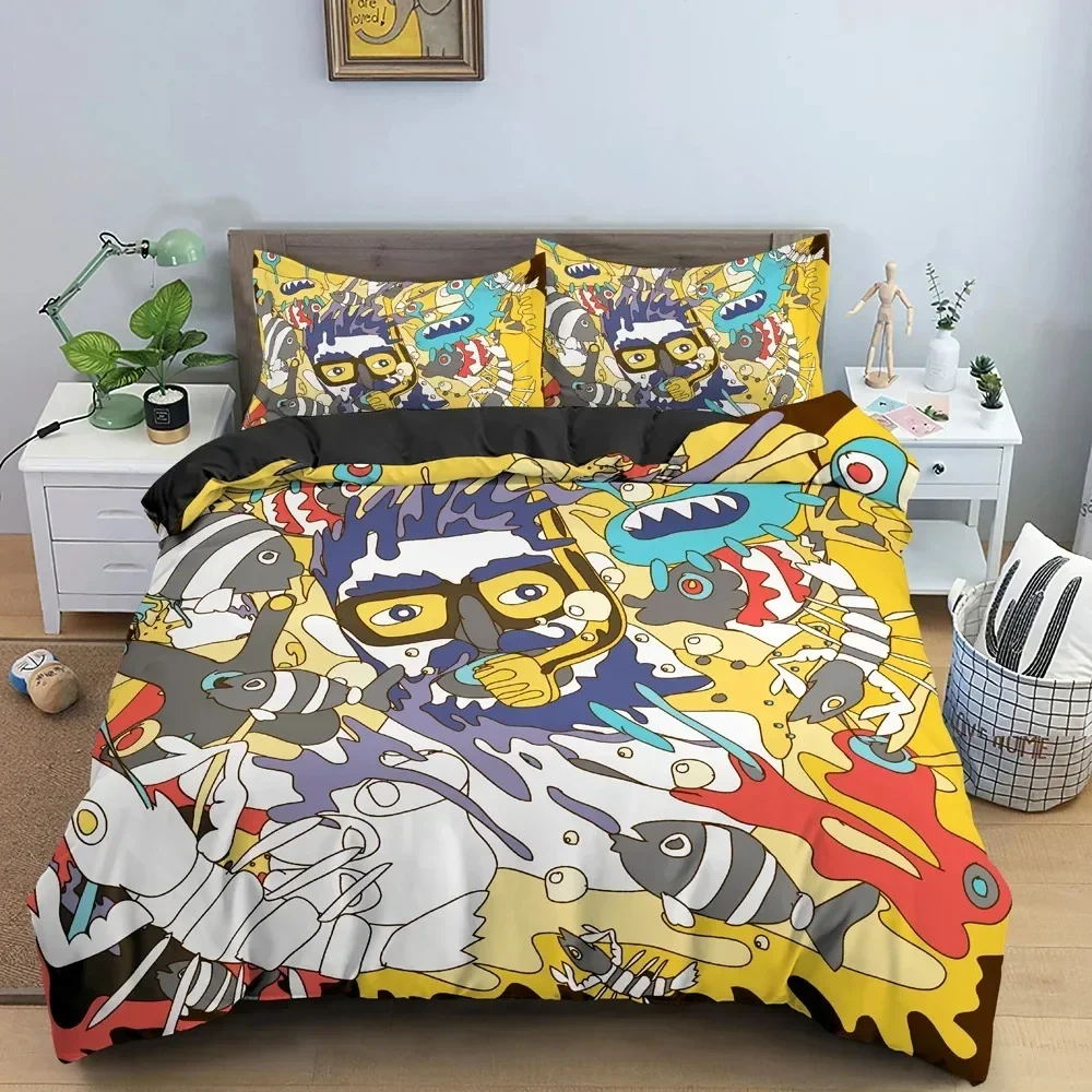 

Luxury New 3D Print Psychedelic Abstract Pattern Cartoon Graffiti Bedding Set Boys Girls Twin Queen Size Duvet Cover
