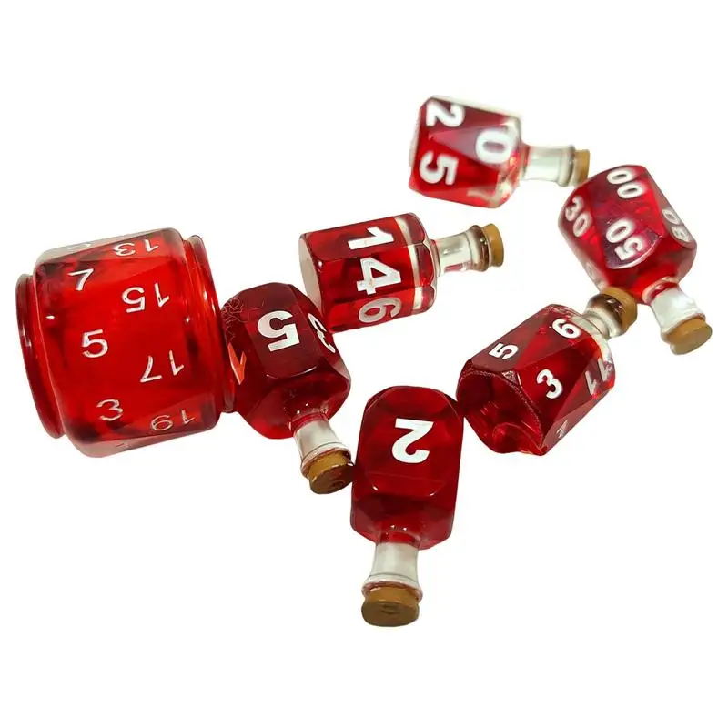 Potion Bottles Dice Set Solid Silicone Dice Set Artistic Astrology Dice Astrology-Themed Colorful Resin Dice Cool Dice Set