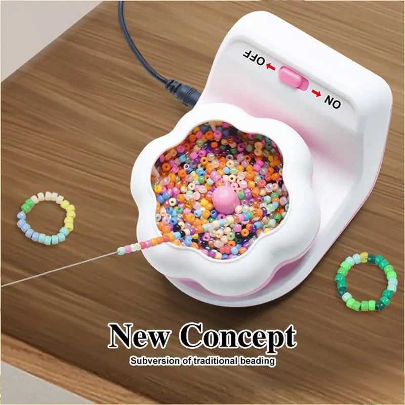 Bead Spinner Kit Electric Beading Machine Threading Tool Electric Clay Bead Spinner Bracelet Necklace Making Beads Maker For