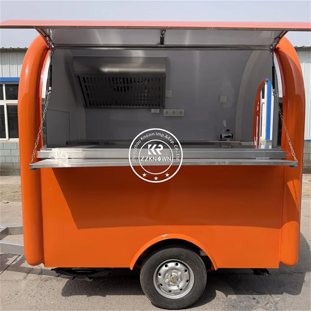 

Customized Mobile Food Truck Trailer With Full Kitchen Ice Cream Hot Dog Cart Concession Street Fast Food Truck Fully Equipped