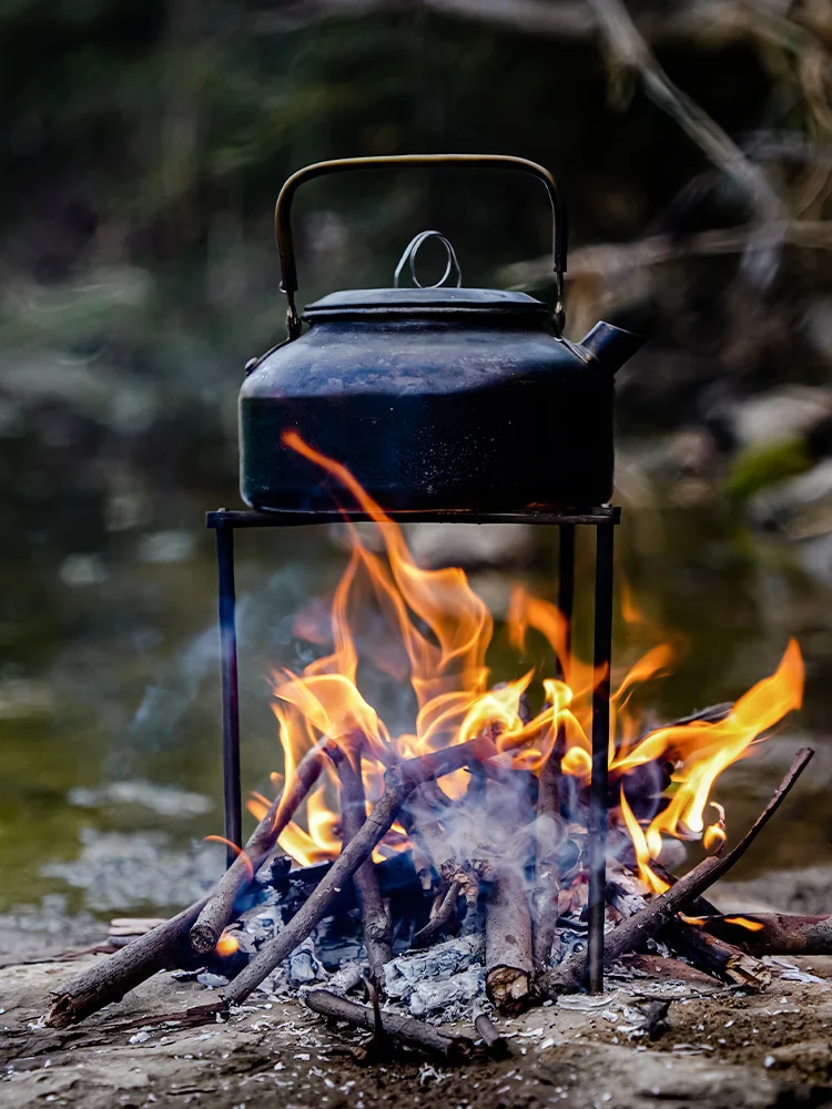 Bushcraft Outdoor Camping BC Tools Bonfire Barbecue Triangle Bracket Support Cookout Pot Pan Rack Portable Wood Stove Equipment