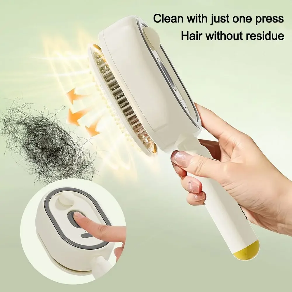 Cepillo Masajeador Eléctrico con Pulverizador de Aire 3 en 1, Autolimpiante, con Vapor y Aceite Esencial, Recargable, para Masaje del Cuero Cabelludo
