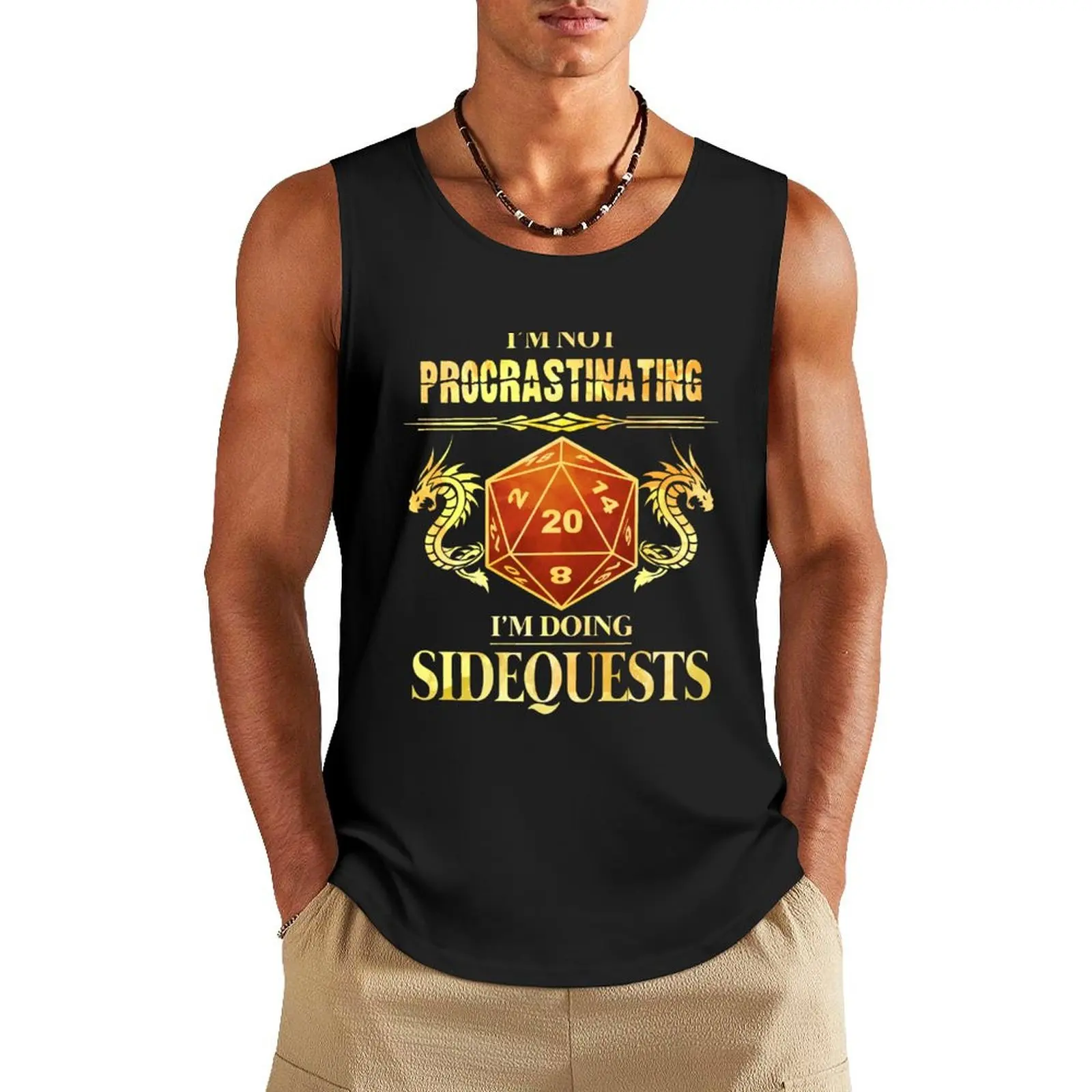 

I'm Not Procrastinating I'm Doing Sidequests D20 RPG Tank Top singlets for men gym t shirt men gym Men's summer clothes