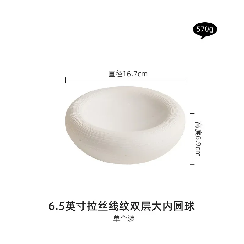 Matte Double-layer Insulated Dinner Plate Ceramic Round Thick Soup Plate,snack Plate, Fruit Bowl Restaurant and Kitchen Utensils