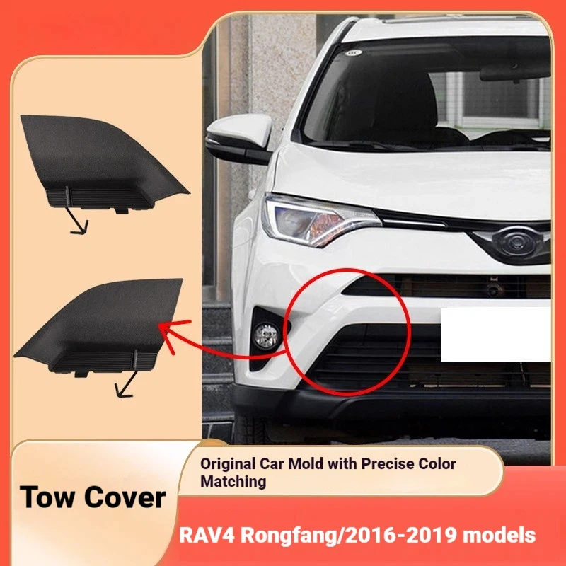 For 16-19 Toyota RAV4 Trailer Cover Front Bumper Trailer Cover Tow Rope Cover