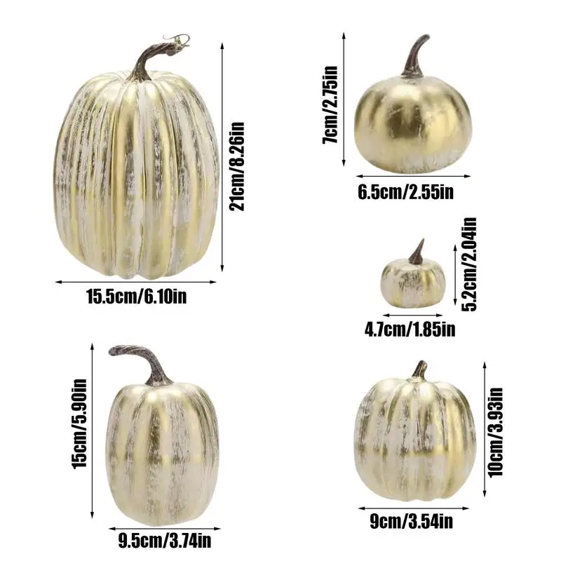 Set di zucca dorata simulata puntelli di centrotavola di Halloween 14 pezzi zucche di raccolta finte assortite per il giardino di casa Patio Yard