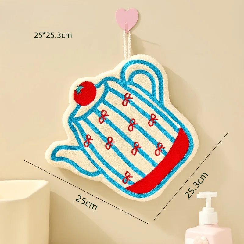 Coral Velvet Hand Towel Hanging Cute Simple Handkerchief Absorbent Household Kitchen Towel Children's Hand Towel - view 3