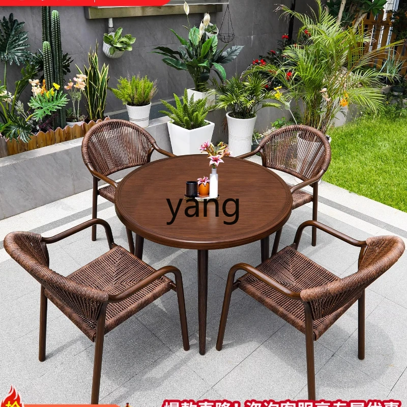 

LH outdoor tables and chairs courtyard villa garden open-air outdoor balcony backyard sun protection leisure rattan table