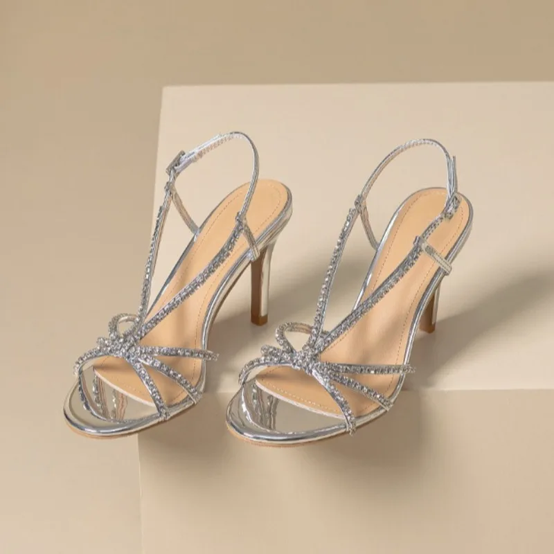 

Fashion Designer Womens Shoes Exquisite Rhinestone High Heeled Sandals for Woman Luxury Banquet Wedding Shoes Sandalias De Mujer