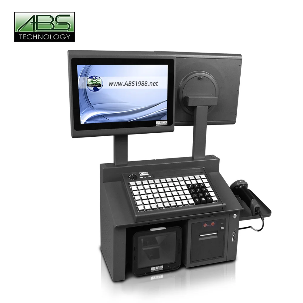 ATV&UTVHot Sales Factory Products Supermarket Dual Screen Channel  Cash Register  Pos+systems  with Metal  Pos Machine