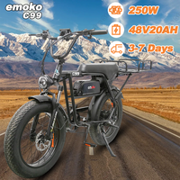 Emoko C99 Electric Bike 250W Powerful Motor 48V20AH Battery Hydraulic Brake E-bike 20*4.0inch Fat Tire Mountain Electric Bicycle