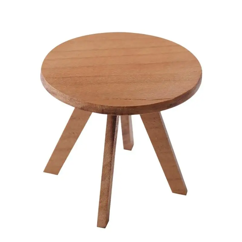

Dollhouse Furniture Miniature 1 12 Round Tea Coffee Table Model for Living Room DIY Scene Decor