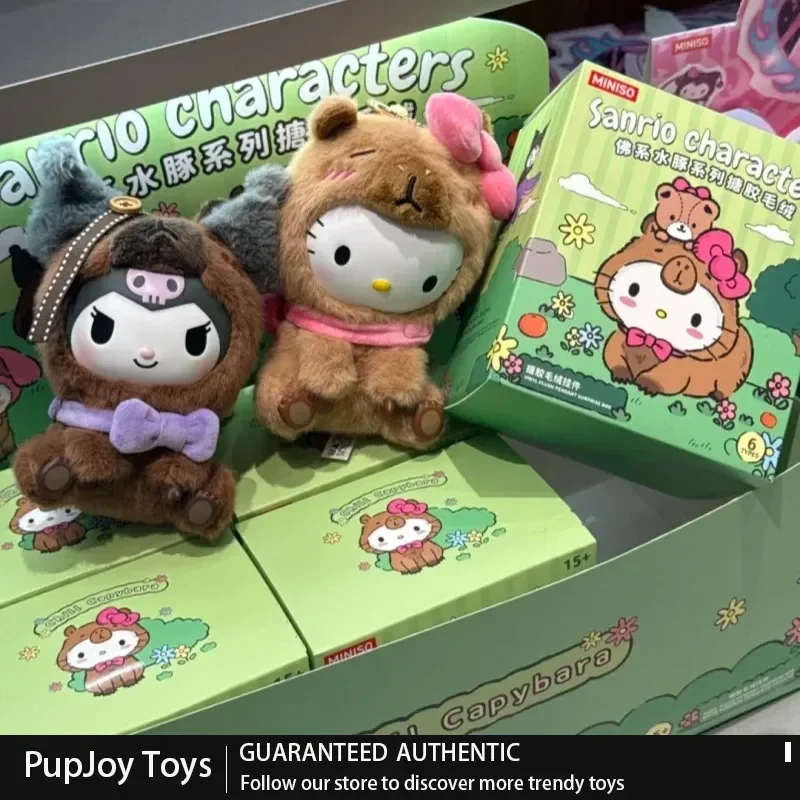 

Sanrio Capybara Vinyl Plush Blind Box Keychain With My Melody Kuromi Pochacco Hello Kitty Cinnamoroll Pompompurin Mystery Boxes