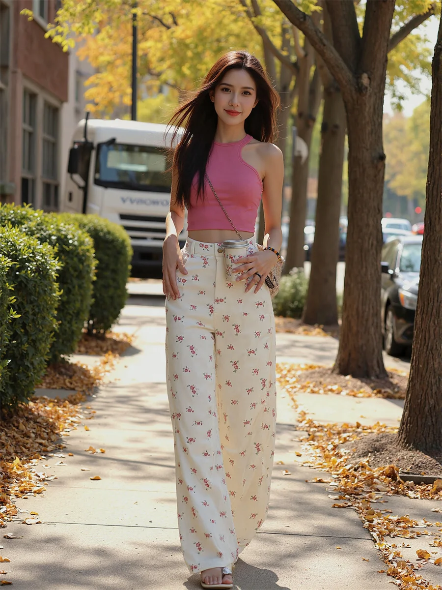 女性用ジーンズ伸縮性のある女性用白蝶デザインデニム女性品質のズボン床拭きマイクロフレアスリムフィット