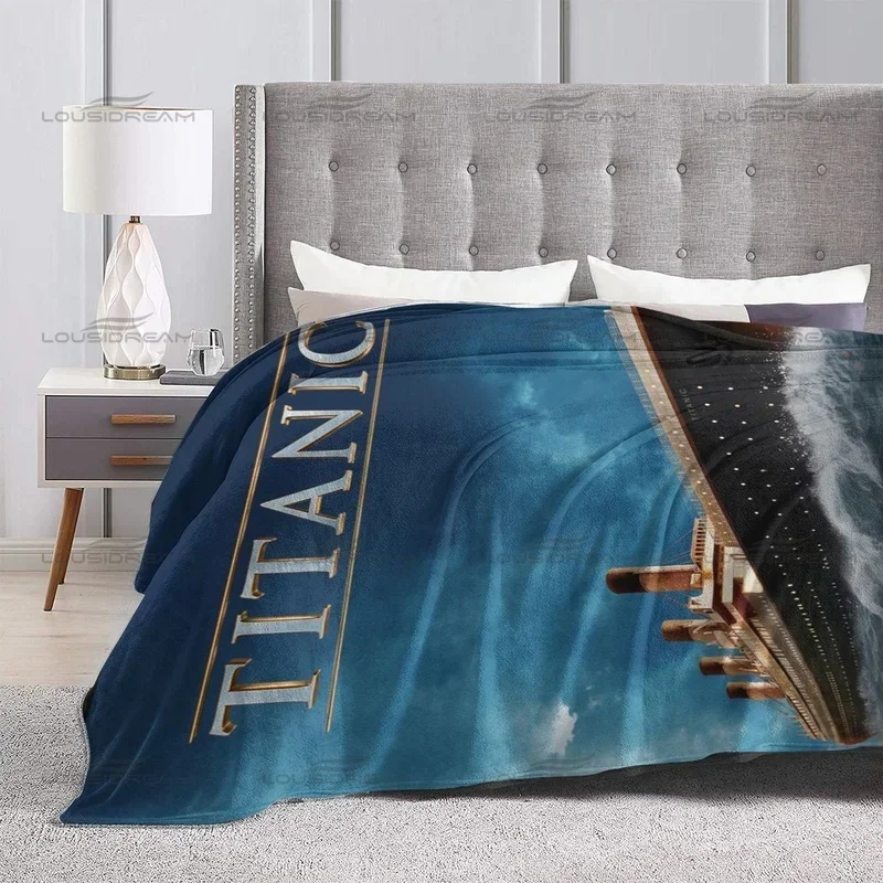 Super clear 3D Titanic bed blanket office home hiking picnic thick quilt fashionable bedspread flannel blanket