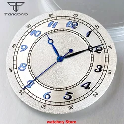 Tandorio 33.5mm Retro White/Pink Matte Arabic Numeral Watch Dial Face Hands Fit NH35 NH36 NH38 ETA2824 PT5000 Movt Vintage