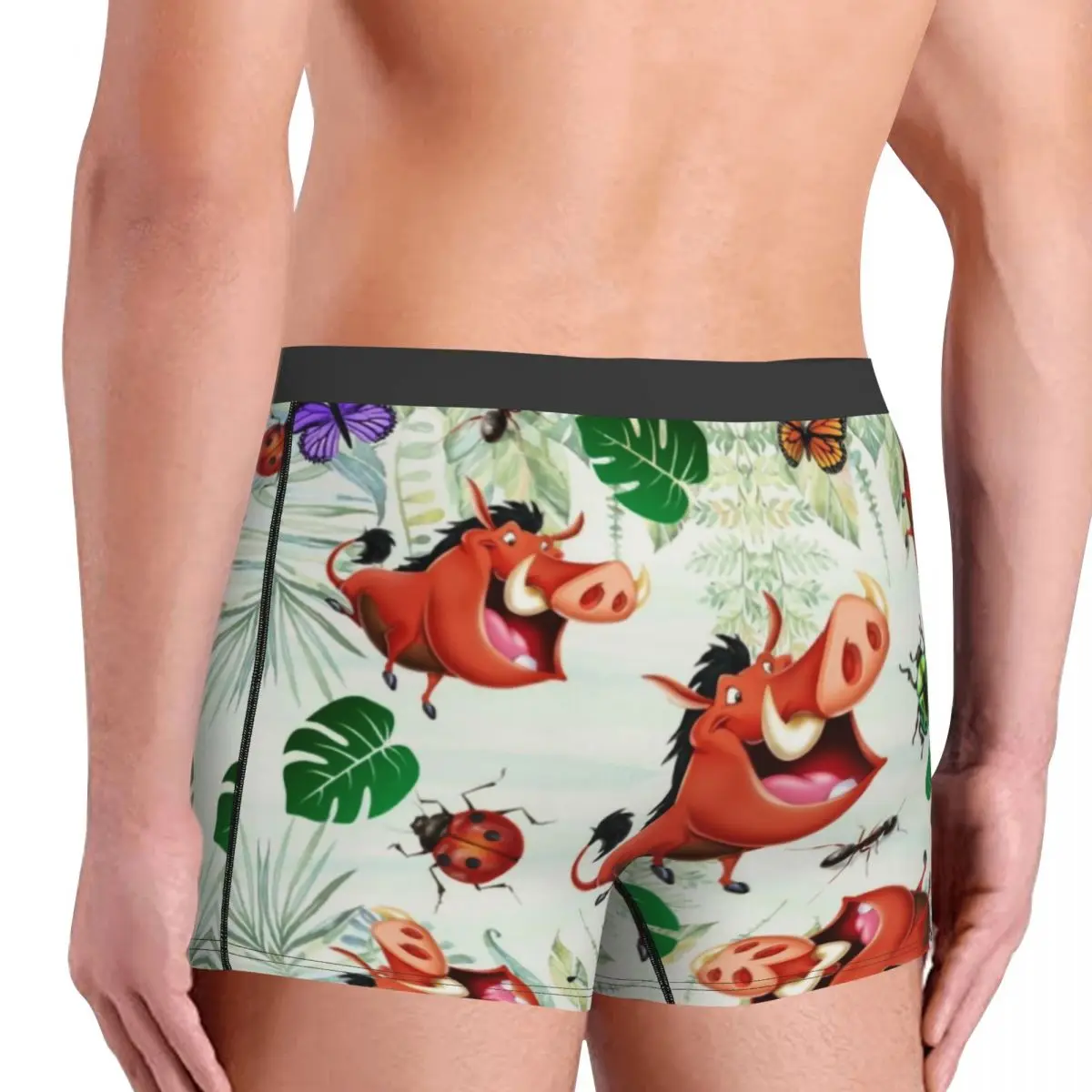 Custom Male Cool The Lion King Pumba Underwear Cartoon Movei Boxer Briefs Breathable Shorts Panties Underpants