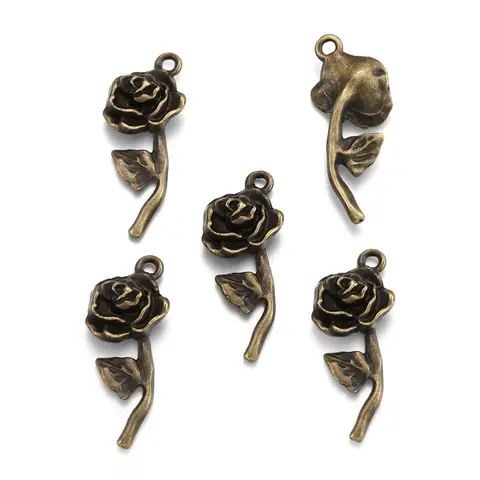 10 पीस 7 रंग गुलाब आकर्षण चाबी का गुच्छा बालियां पेंडेंट DIY आभूषण बनाने सहायक उपकरण निष्कर्ष 10*26 मिमी Q278 10 best sales गुलाब के आकर्षण - №6