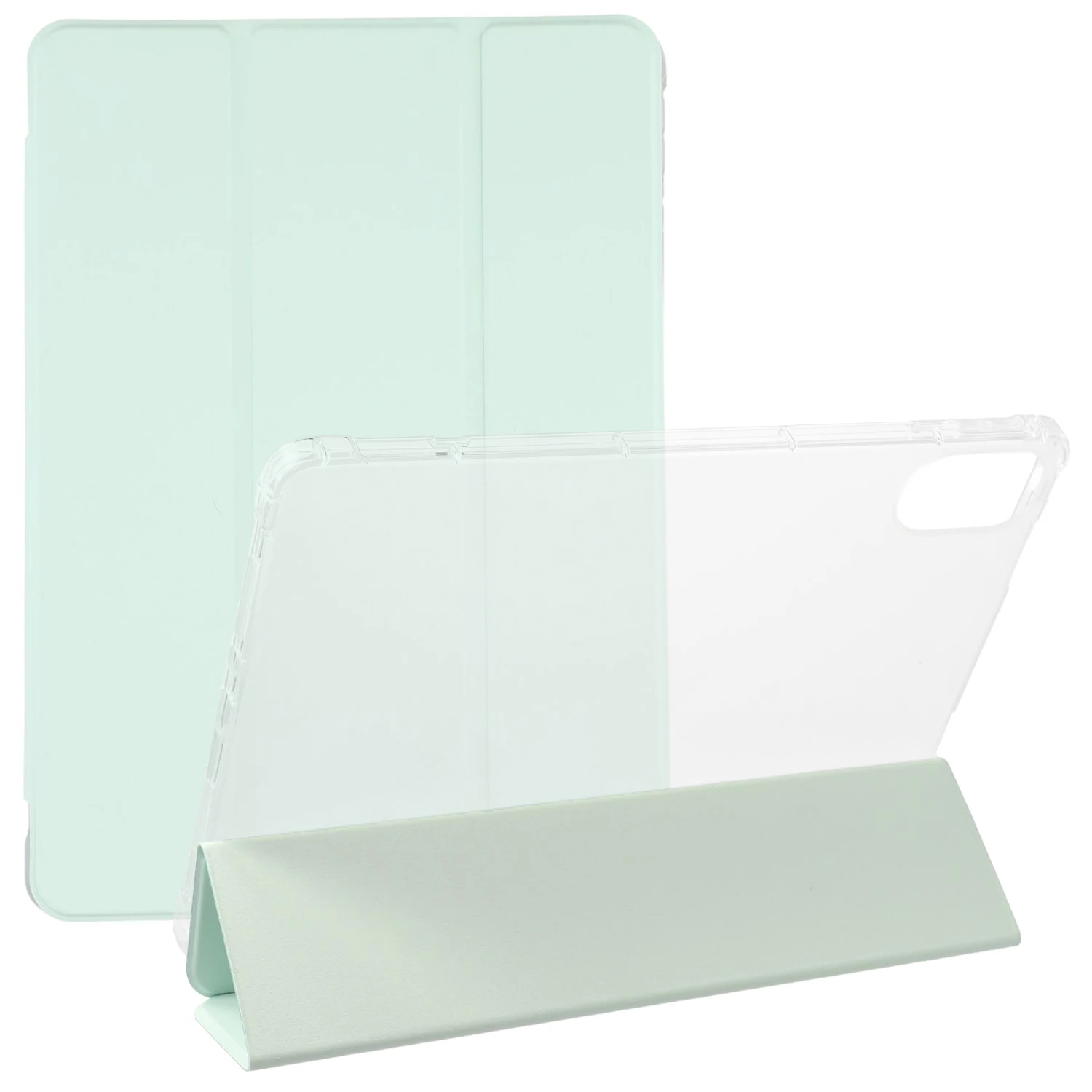 

Чехол для Xiaomi Redmi Pad 2, чехол с гнездом для ручки, тройная подставка, чехол из искусственной кожи + ТПУ, чехол для планшета с автоматическим пробуждением/сон - зеленый матча