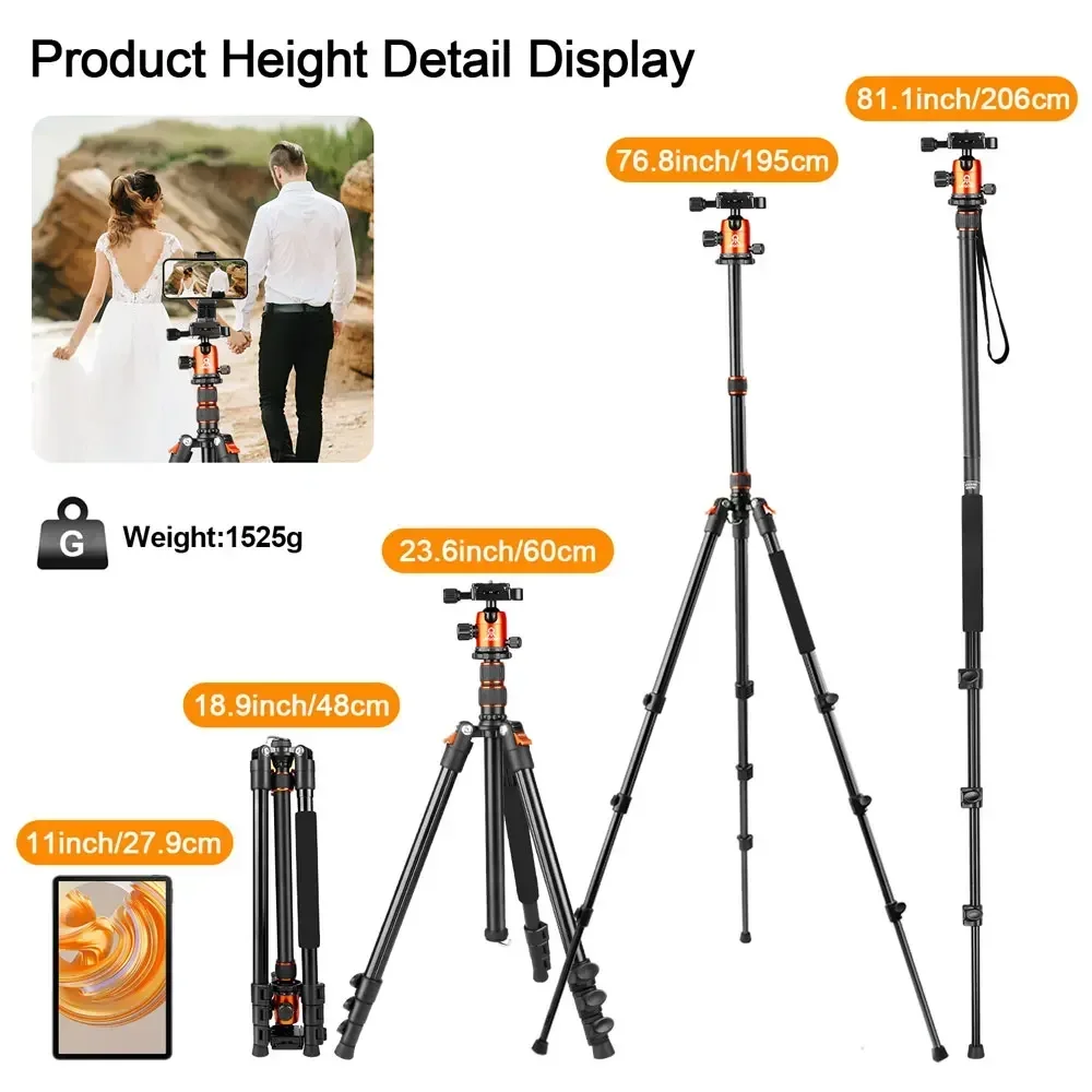 ZOMEI C11 Professional Camera Tripod & Monopod 360° Panorama Ball Head Quick Release Plate, Aluminum Duty Laser Level Projectors