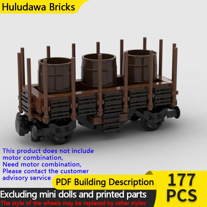 

City Car Model MOC Building Bricks Railway Open-Top Freight Carriage Modular Technology Children Holiday Gifts Assemble Toy Suit