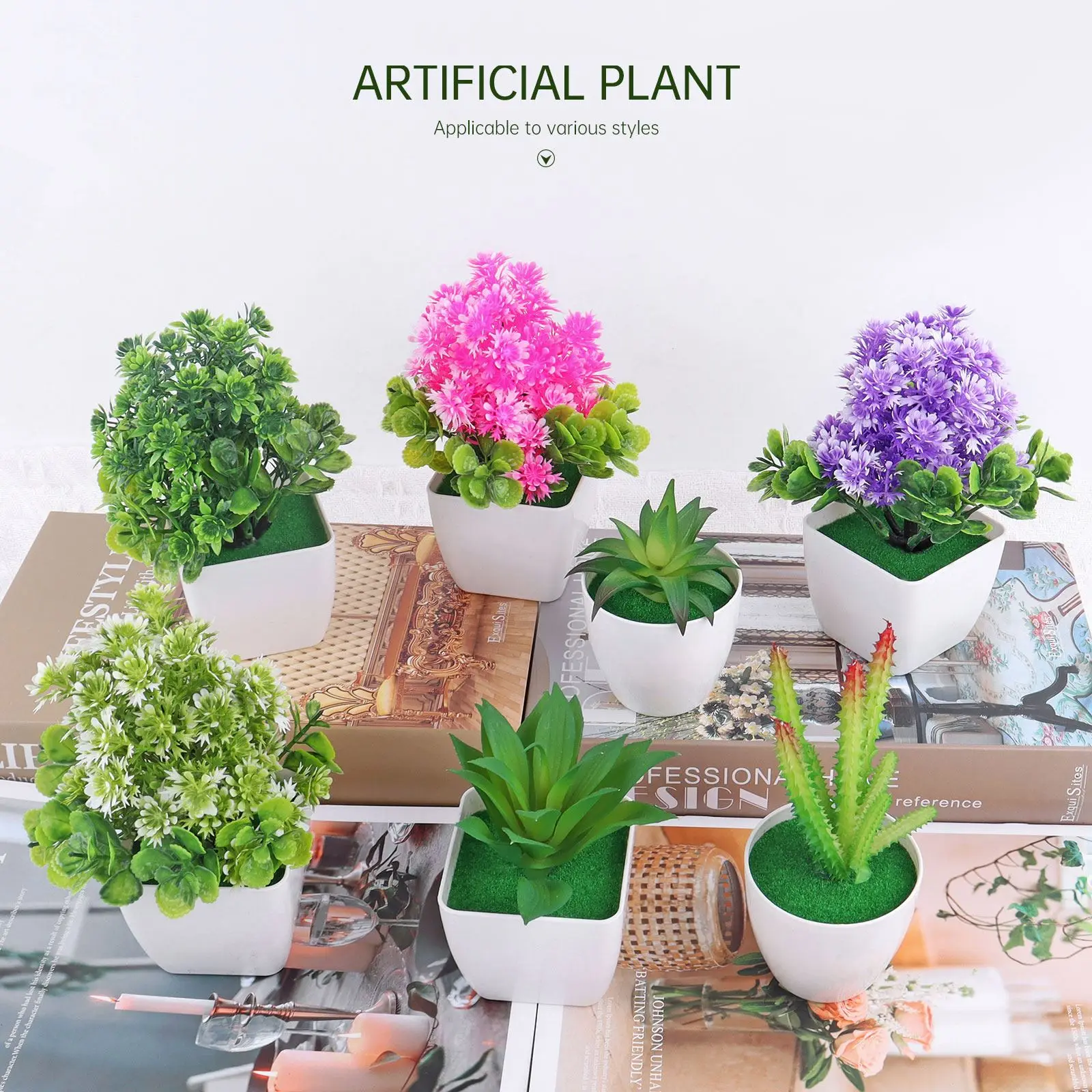 Mini plantas artificiais de aloe, bonsai, pequena árvore simulada, plantas em vaso, flores falsas, mesa de escritório, enfeites em vaso, decoração de jardim doméstico