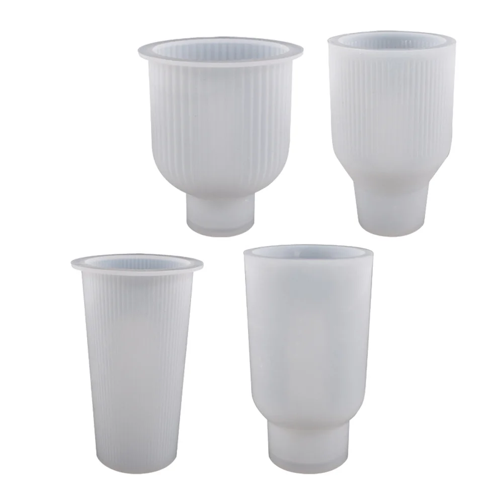 

4Pcs Silicone Casting Mold DIY Flower Vase Mold Reusable Flexible Easy Clean for Epoxy Resin Silicone Craft Mold,