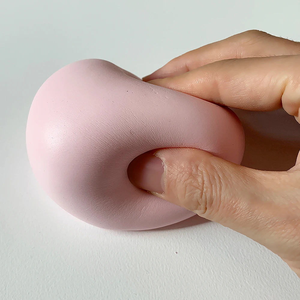 [Pink Props/Asmr] Juicy Strawberry Rice Cake Squishy Ball Soft Stress Relief Sensory Play Hand Toy Strawberry Mochi