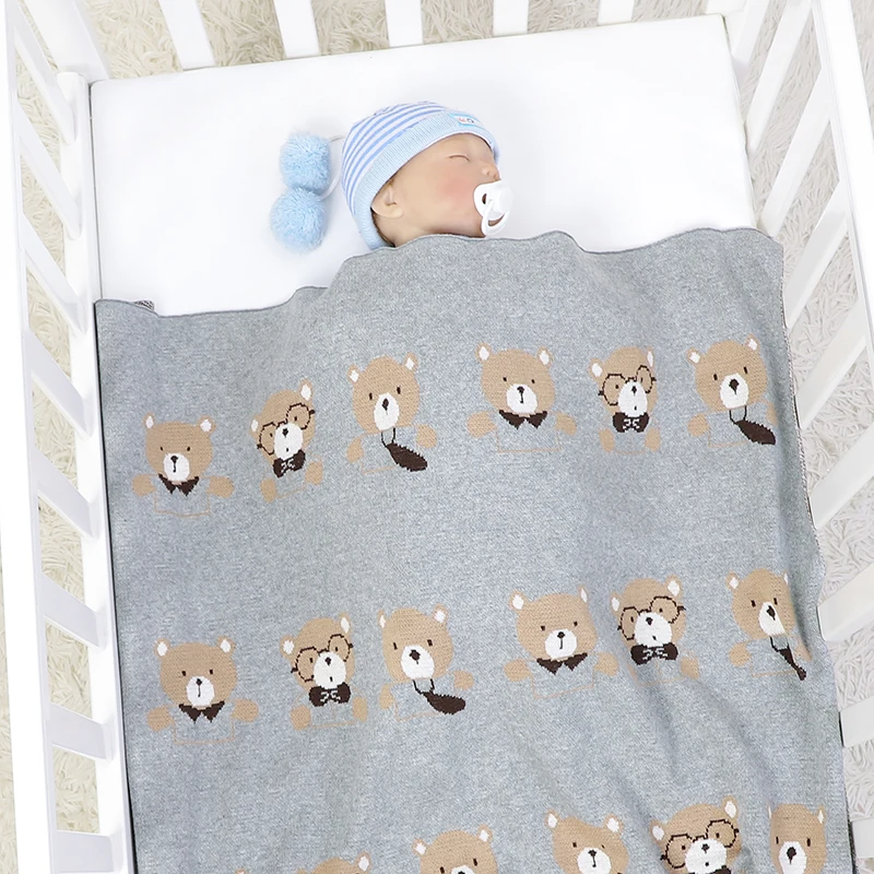 Newborn Baby Clothing Set 100%Cotton Knit Infant Girl Boy Romper +Blanket Cute Bears Toddler Long Sleeve Jumpsuit +Bedding Quilt