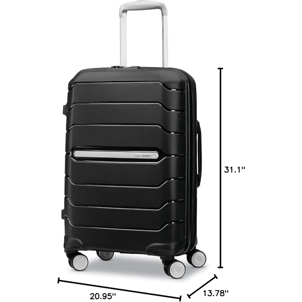 Large Lightweight Durable Polypropylene Luggage with Dual 360° Spinner Wheels, TSA Lock, Airline Approved for Travel
