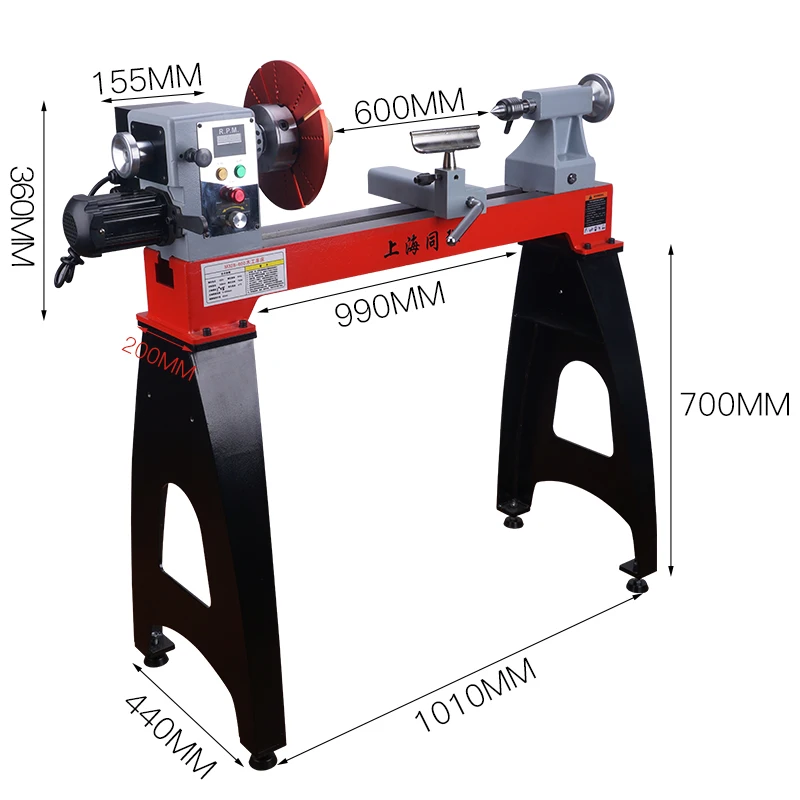 Shanghai Tongchen 750W Heavy Duty Wood Turning Lathe Woodworking Machine with Brushless Motor for Woodworking and DIY