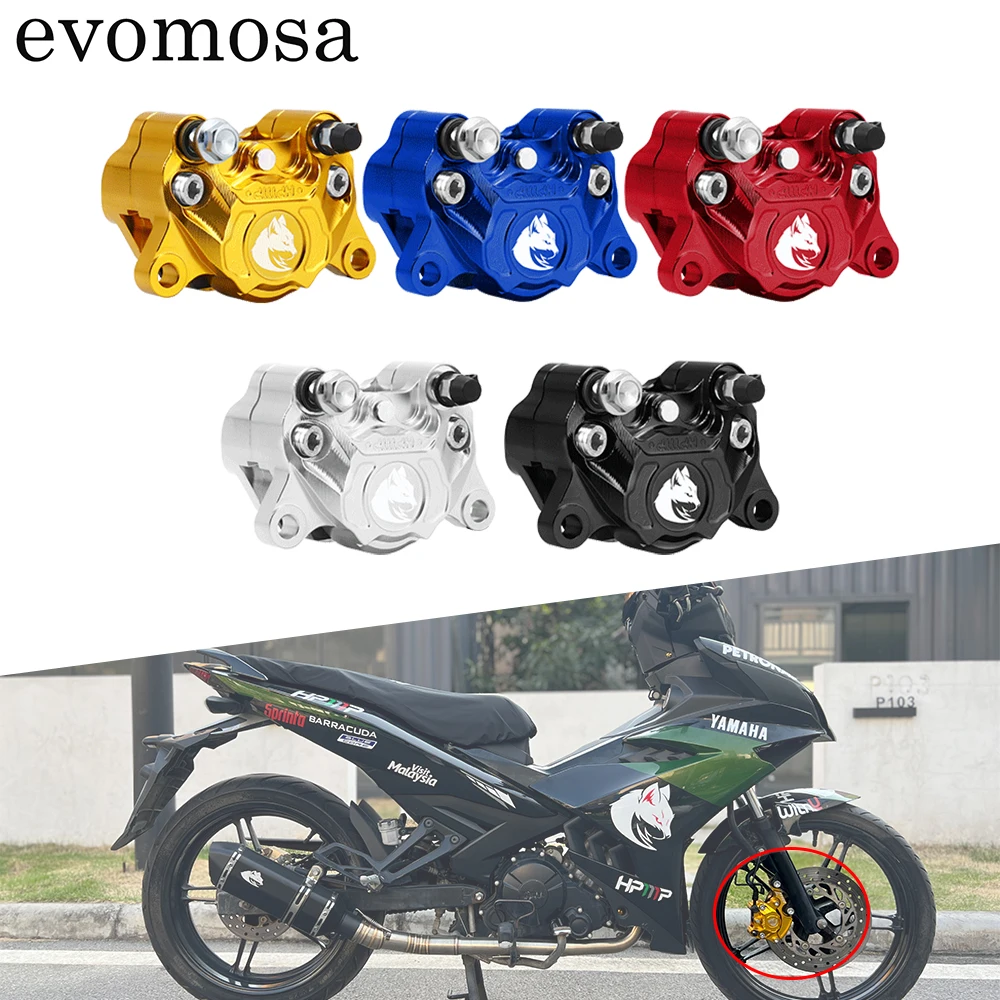 

Evomosa Motorcycle Brake Caliper Piston 84mm Axial Mounting Front Rear Wheel Bracket Disc Rotor for Honda Yamaha Kawasaki