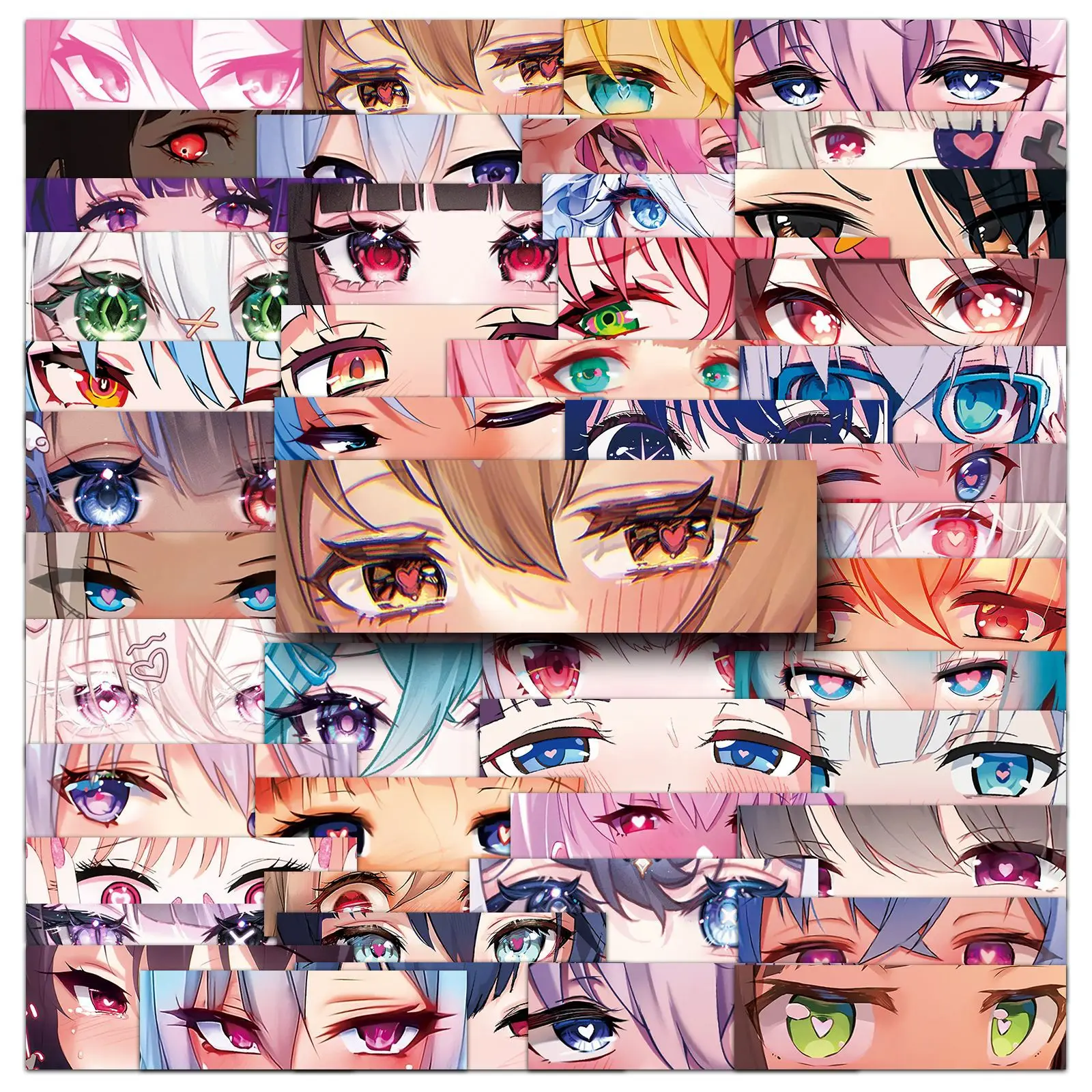 50PCS Anime Eye Stickers Graffiti Stickers DIY Diary Phone Case Handmade Scrapbook Aesthetic Stickers