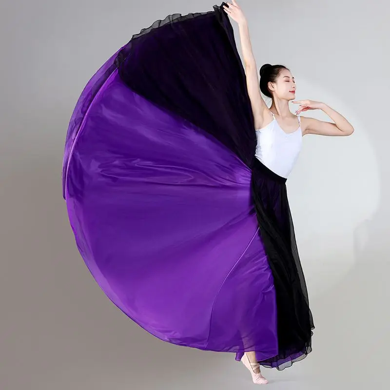 Elegant Modern Dance Dress for Women with 720 Degree Flowing Double-layer DesignClassical Dance Dress dance costume women