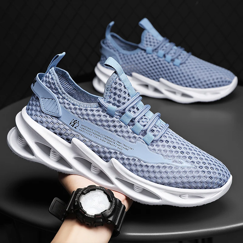 2023 New Summer Sneakers Men Mesh Breathable Running Tennis Shoes Outdoor Sports Tenis Masculino White Casual Walking Shoes