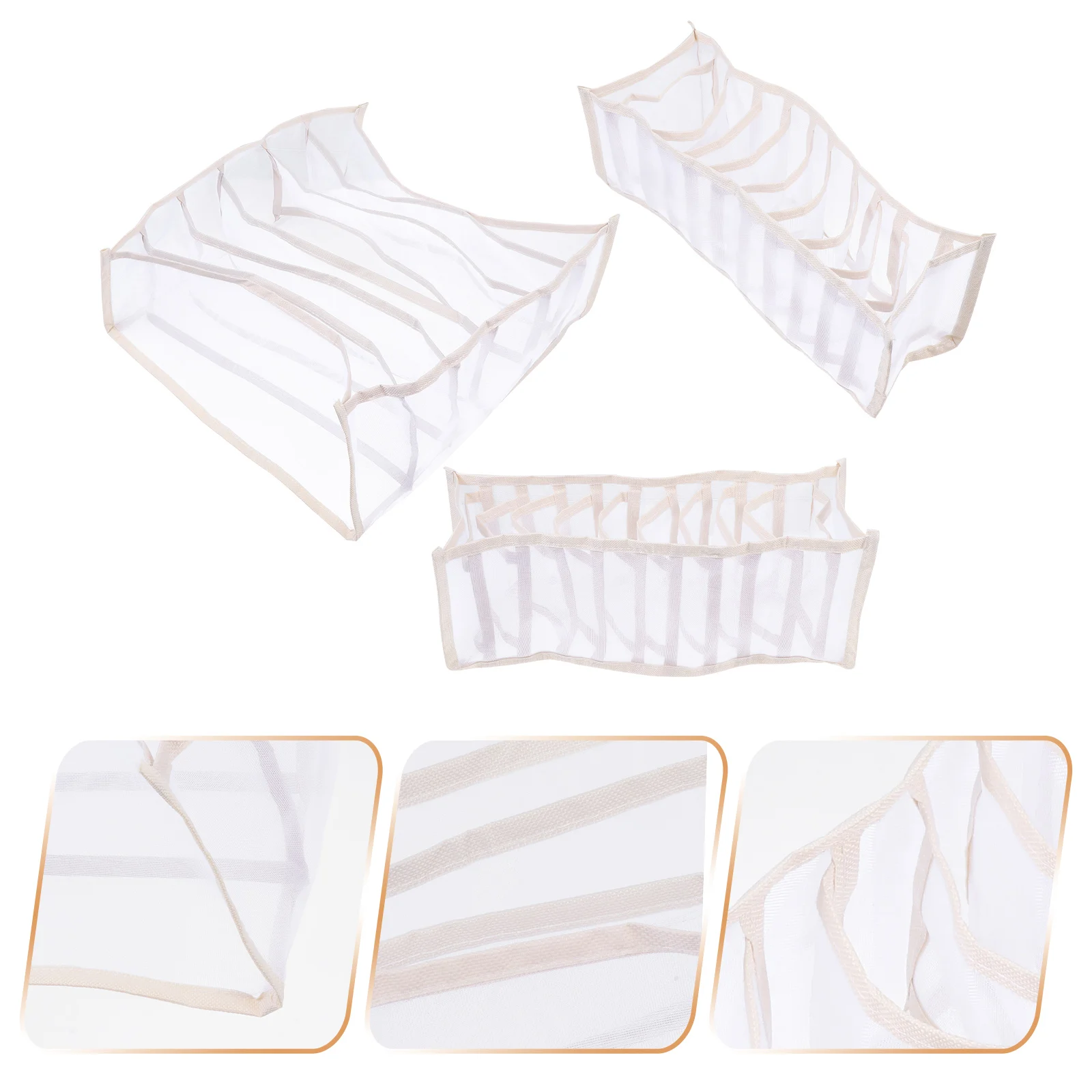 

3pcs Folding Storage Boxes Underwear Sock Organizer Cloth Container Fabric Box Large Capacity Closet Divider Foldable