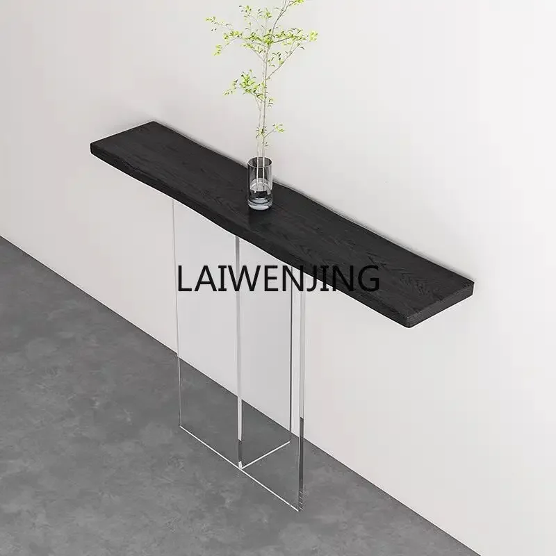 6 new Chinese-style log aisle, solid wood long strip and narrow table, facing the door and entrance table