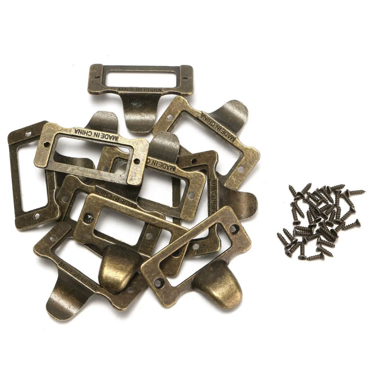 File Name Label Pulls Holder Label Tag Supplies Zinc alloy 10PCS 48mm* 35mm Accessories Accessory Antique Brass