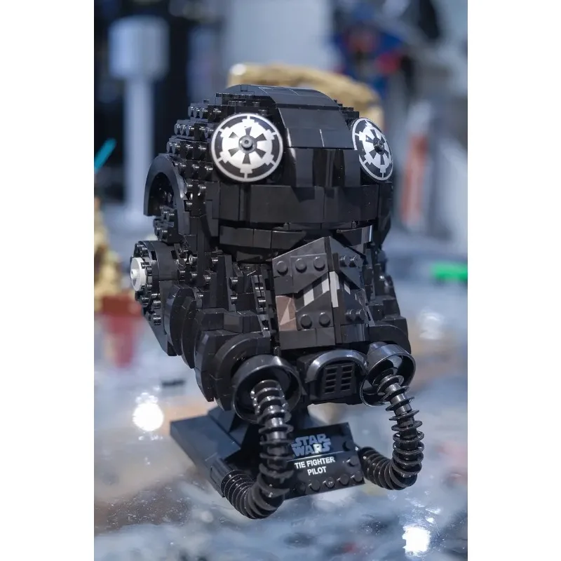 

New TIE Fighter Pilot Helmet MOC SpaceShip Battle Model Building Block Architecture Education Assembly Model Toy Gifts for Kids
