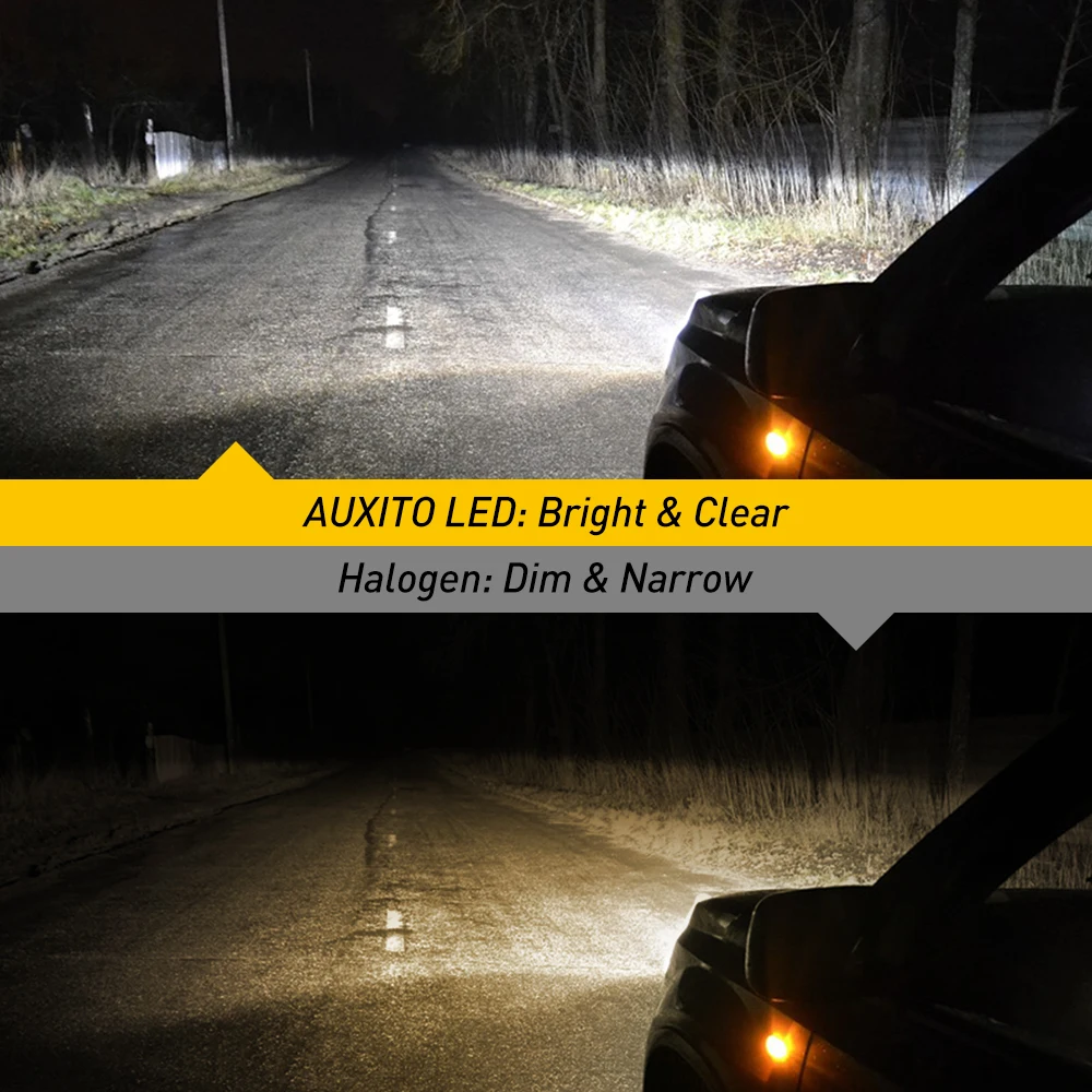 AUXITO 2Pcs H4 Led Headlight 52W High Power 9003 HB2 LED Bulb Turbo Headlight 6000K With High & Low Beam for Car Head Lamp