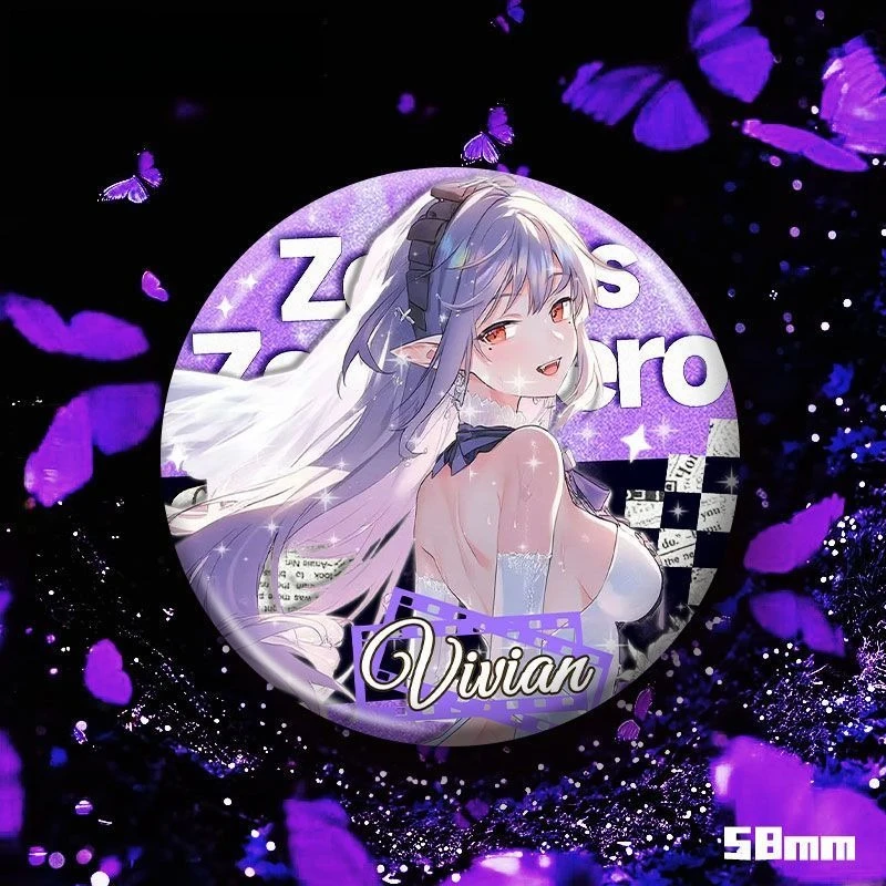 فيفيان شارة لامعة لعبة Zenless Zone Zero تأثيري اكسسوارات رائعة مزدوجة فلاش بار الطرفية حلية هدية مجموعة