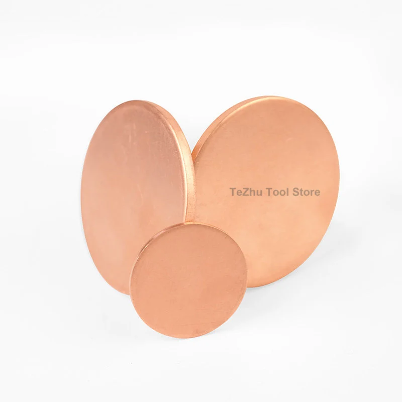 Copper Circular Plate, Round Copper Sheet, Solid Red Copper Gasket Diameter 5mm-300mm Thickness 0.1mm-3mm