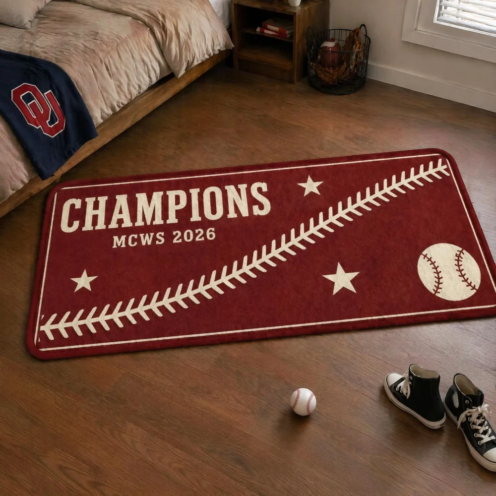 Soft Flannel Long Area Rug One Size Retro Star Printed Anti Slip Backing Indoor Bedroom Entryway Hallway Floor Decorative Carpet