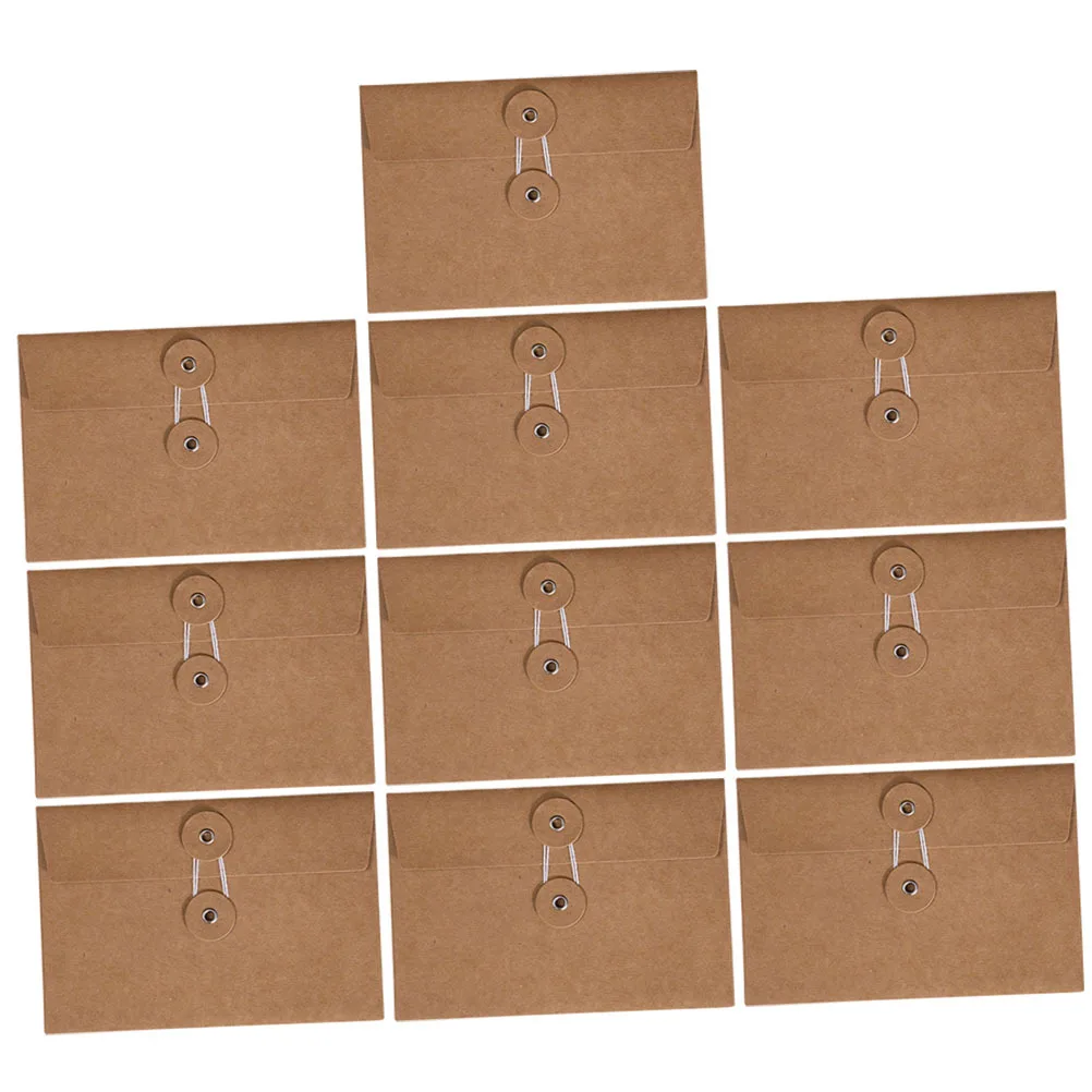 

10pcs Kraft Paper Envelopes Simple Style Small Envelopes For Gift Cards Birthday Party Office Document Organizers Letter