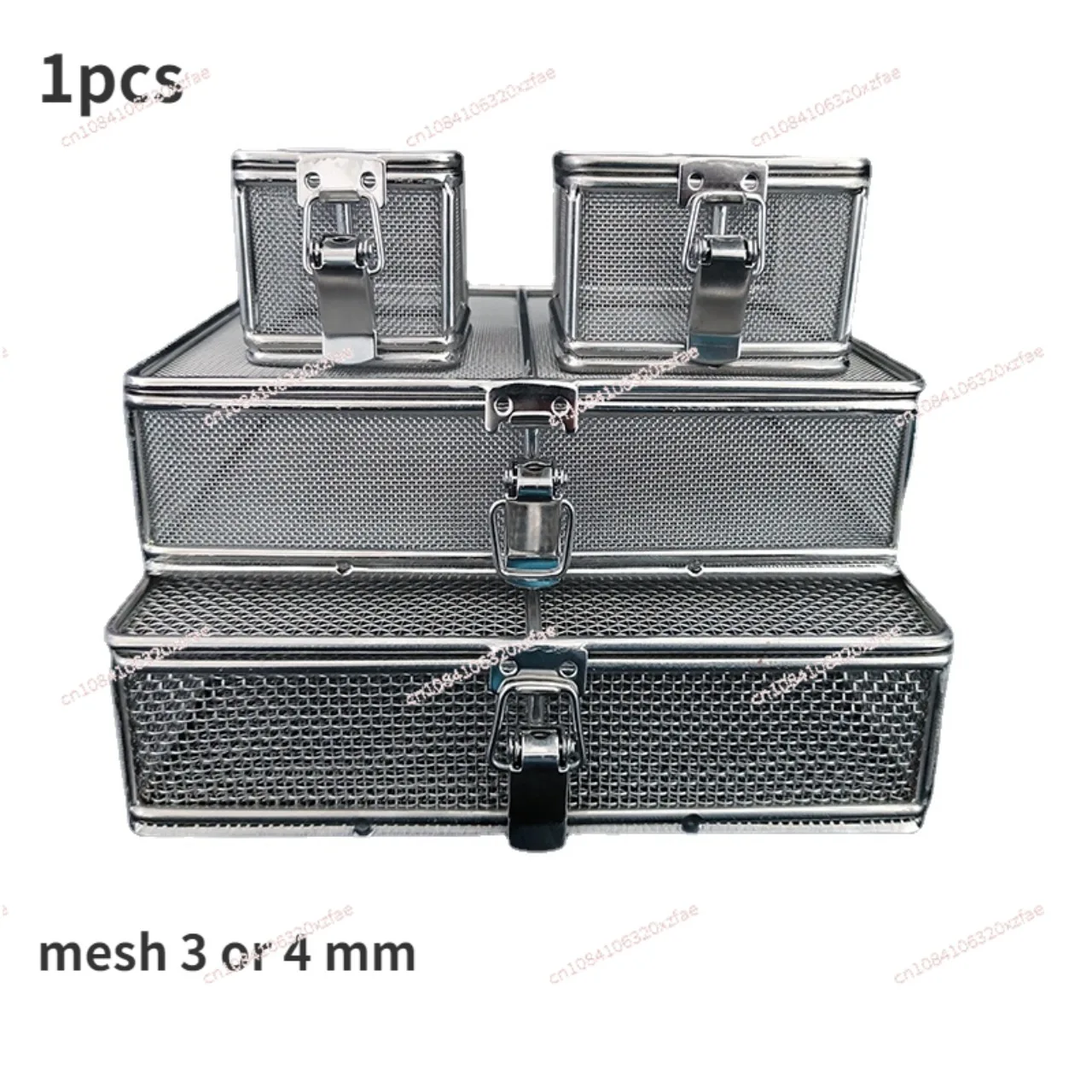 With Lid Lock Storage Basket Ultrasonic Cleaning Box Medical Instrument Sterilization Basket 1pcs Stainless Steel Mesh Basket